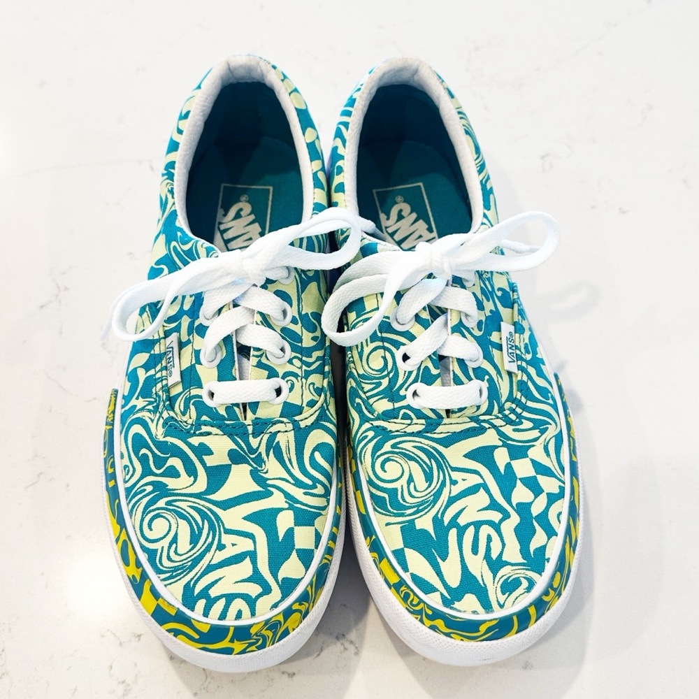 VANS Era Stacked/Platform Sneaker In Wavy Daze Tile Blue Size 6.5 Like New! - Picture 3 of 8